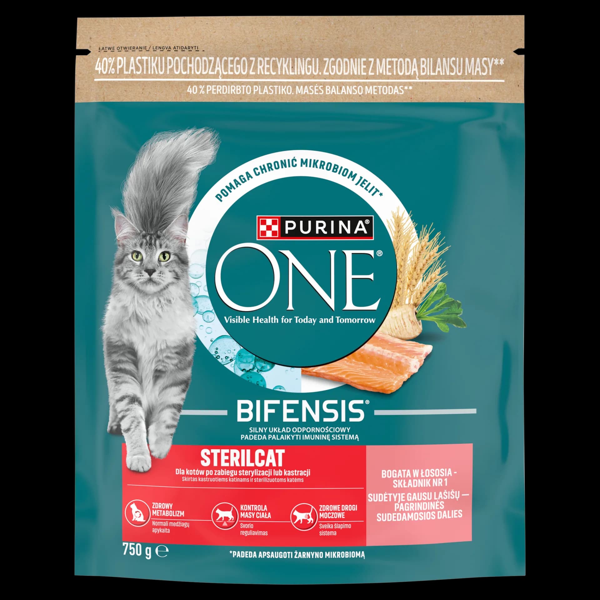 Purina ONE Bifensis Sterilcat karma dla dorosłych kotów bogata w łososia