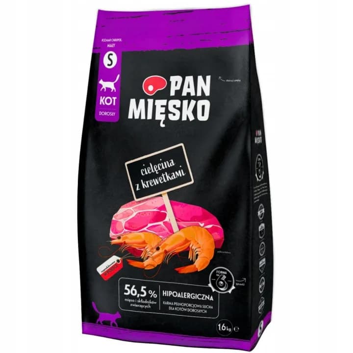 Pan Mięsko karma sucha dla kotów Cielęcina z krewetkami S 400 g