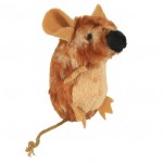 Mysz pluszowa z głośnikiem - brązowa wysokiej jakości - zabawka dla kota