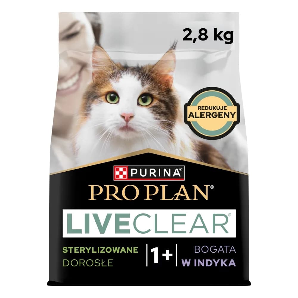 PRO PLAN LiveClear karma dla dorosłych kotów po zabiegu sterylizacji bogata w indyka