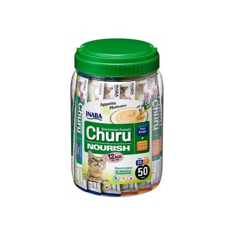 INABA Cat Churu Nouri karma mokra dla kotów Tuna i chicken 50 × 14 g 700 g