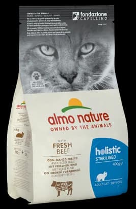 Almo Nature Sucha karma Holistic Sterilised z wołowiną dla kota