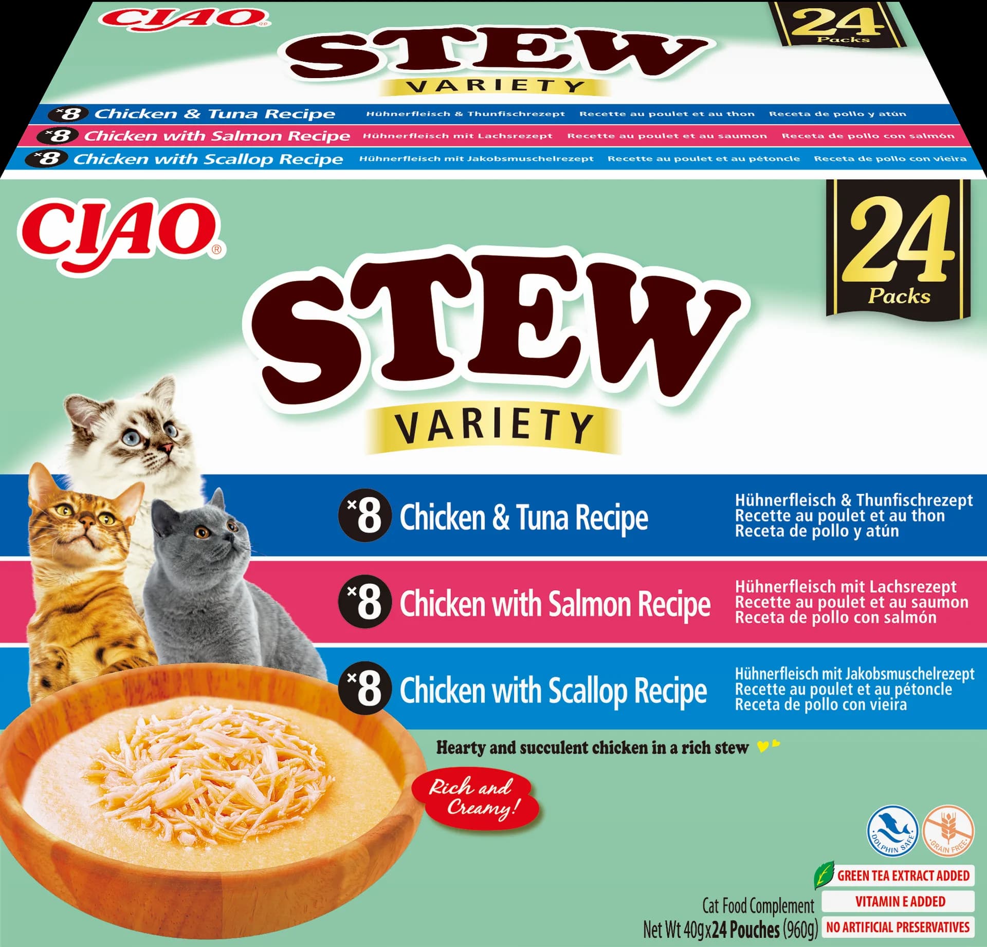 INABA Multipack Uzupełniająca karma dla kotów mix smaków z kurczakiem 24 × 40 g