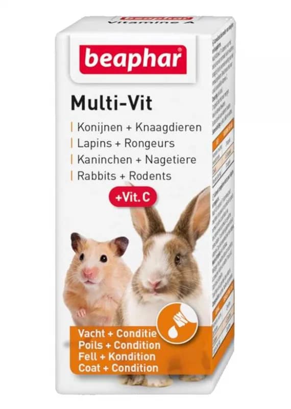 Beaphar Multi Vit + Vit. C preparat witaminowy dla gryzoni i małych zwierząt 20 ml