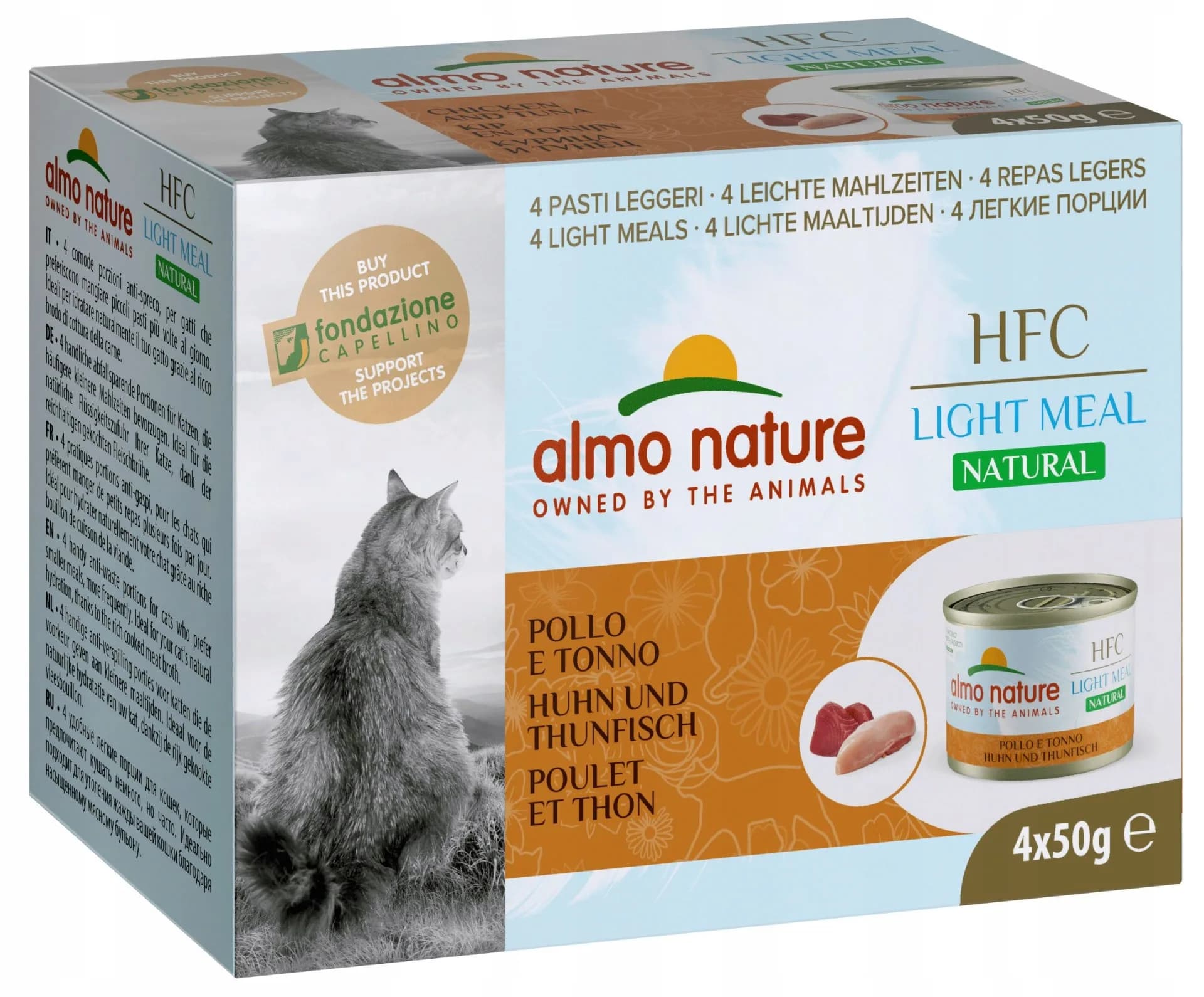 Almo Nature Natural Light Meal kurczak i tuńczyk 4 × 50 g