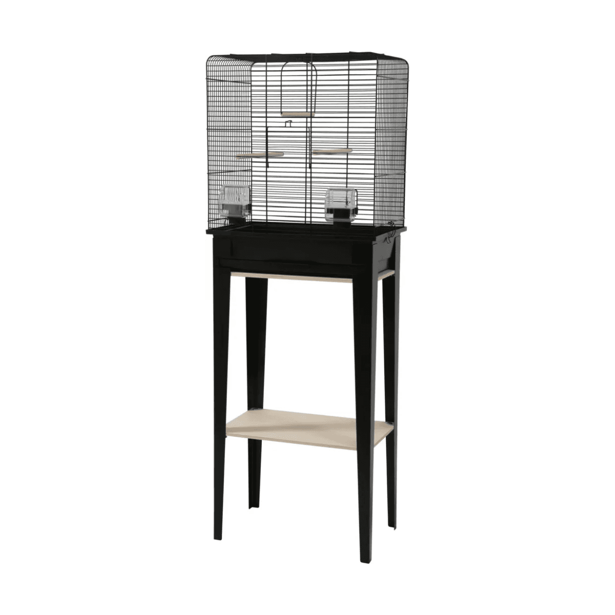 Zolux Klatka dla ptaków ze stojakiem Chic Loft – czarny, 124x44,5x28 cm