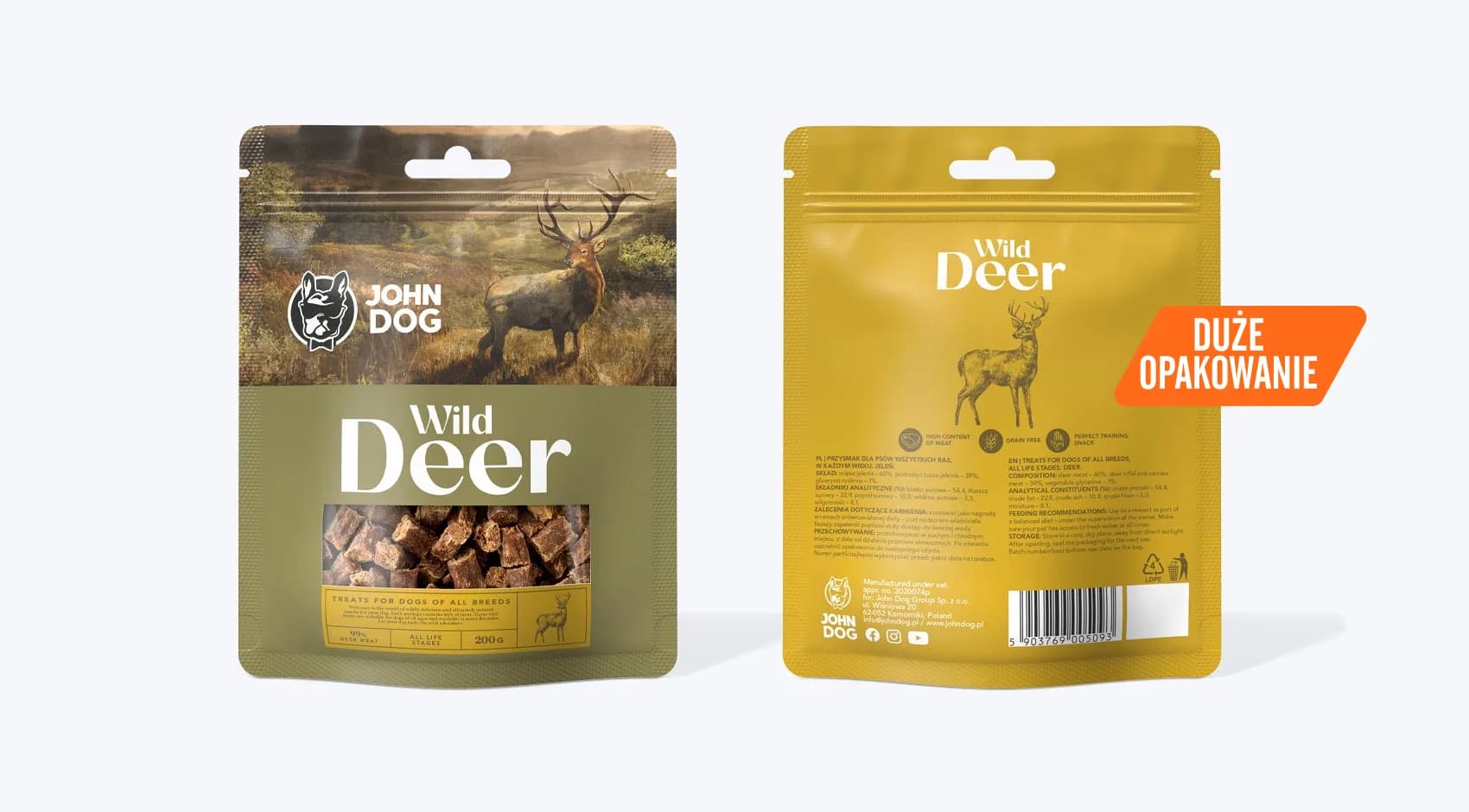 John Dog Smakołyki Wild Deer/Jeleń 200 g