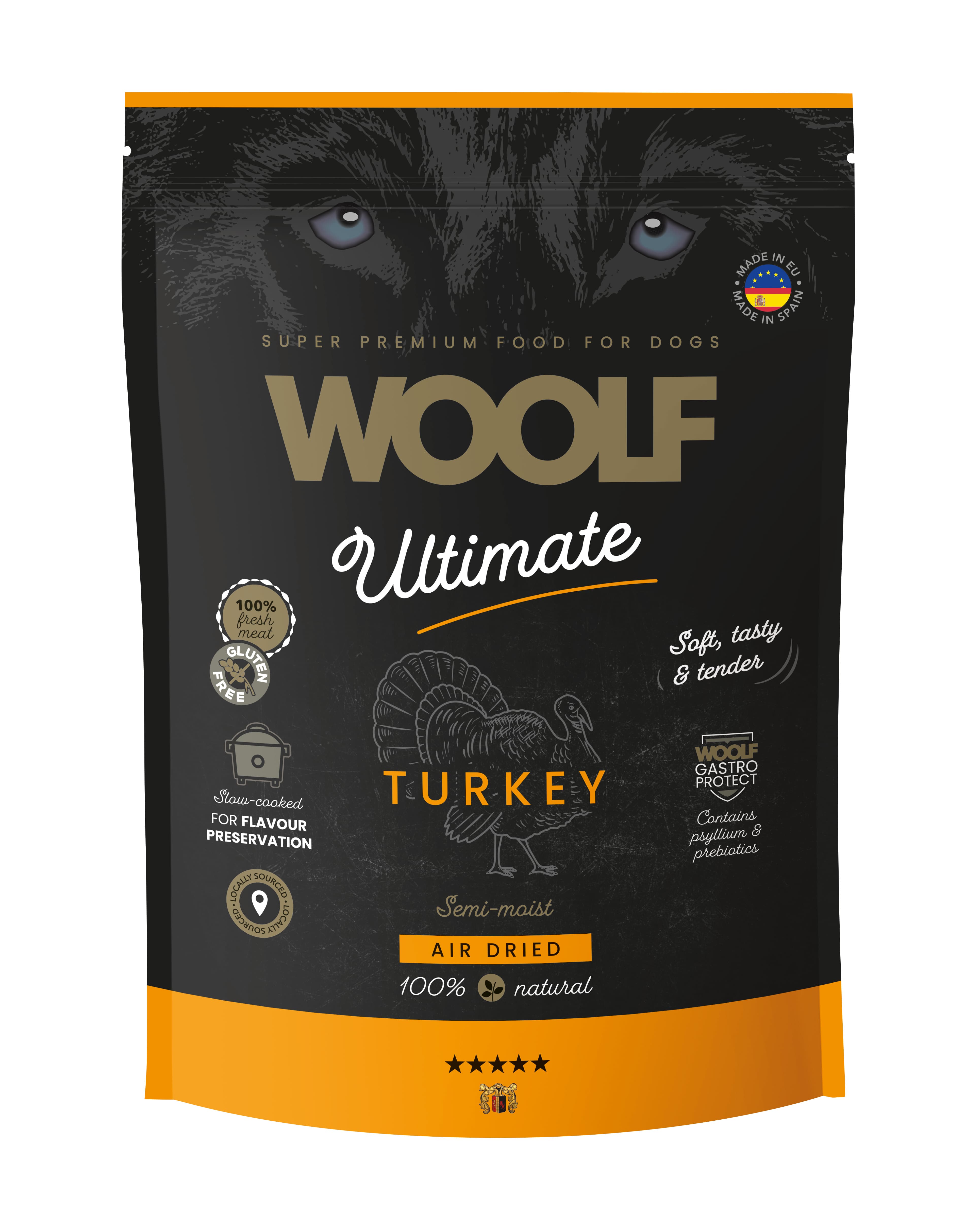 Woolf Ultimate Turkey For Adult Dog karma Półwilgotna dla dorosłych psów z Indykiem i Rybami 1 kg