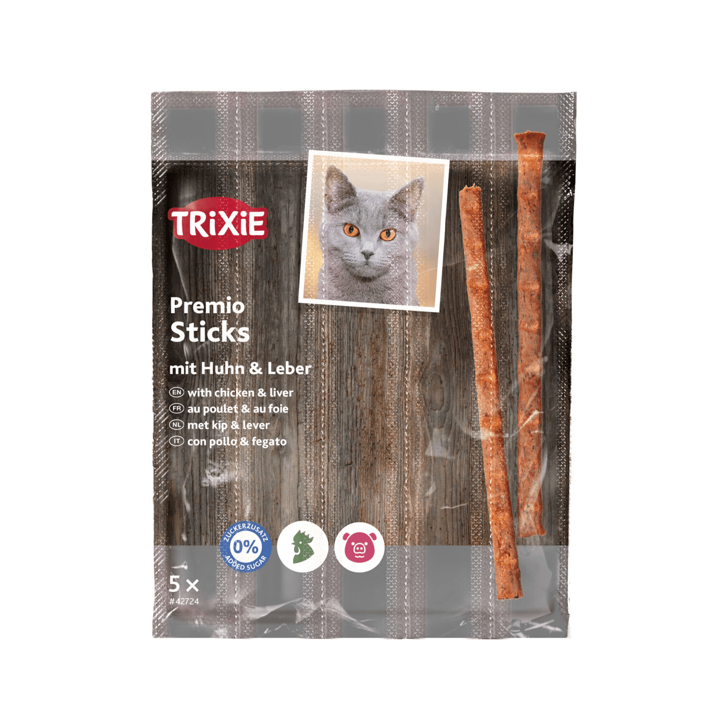 Trixie Premio Quadro-Sticks Paluszki drób/wątróbka Antykłaczek przysmak dla kota