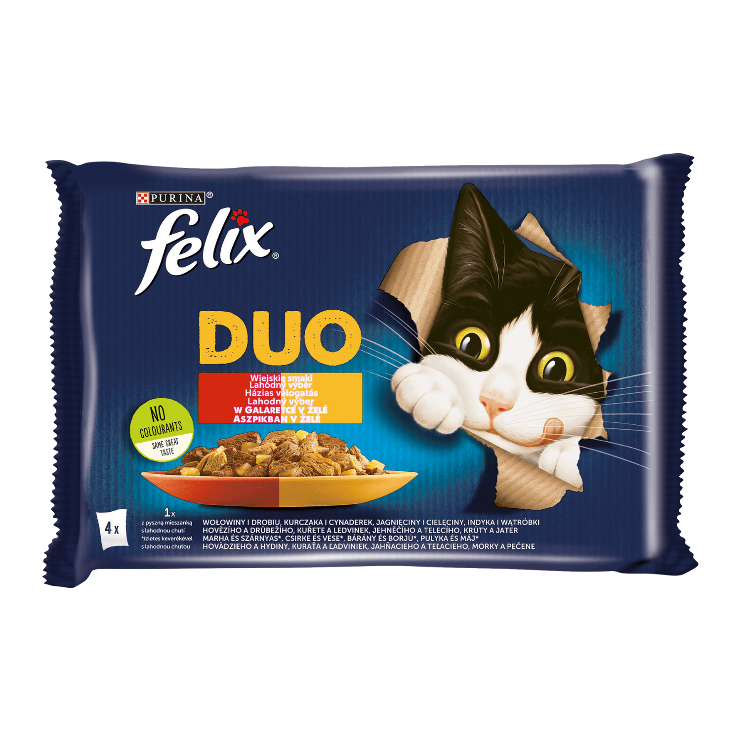 Felix Fantastic Duo saszetki dla kota mięso karma mokra 4 × 85 g
