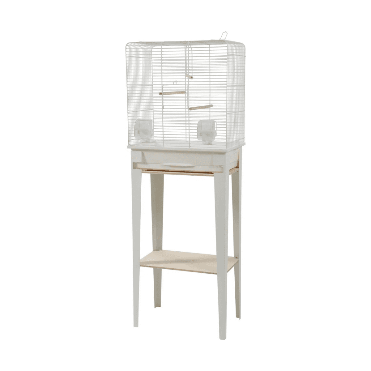 Zolux Klatka dla ptaków ze stojakiem Chic Loft – biały, 124x44,5x28 cm