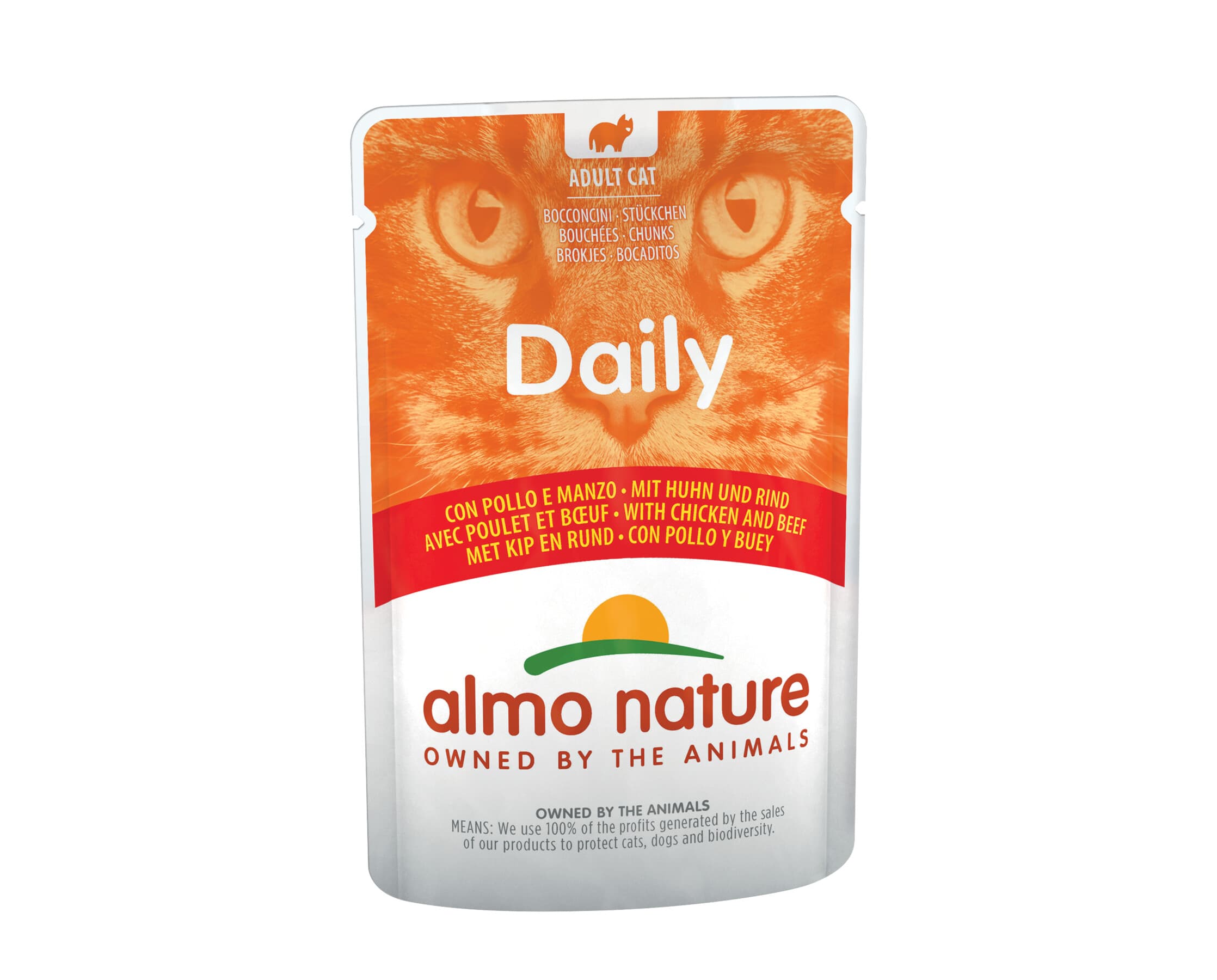 Almo Nature Daily karma mokra dla dorosłych kotów z kurczakiem i wołowiną 70 g