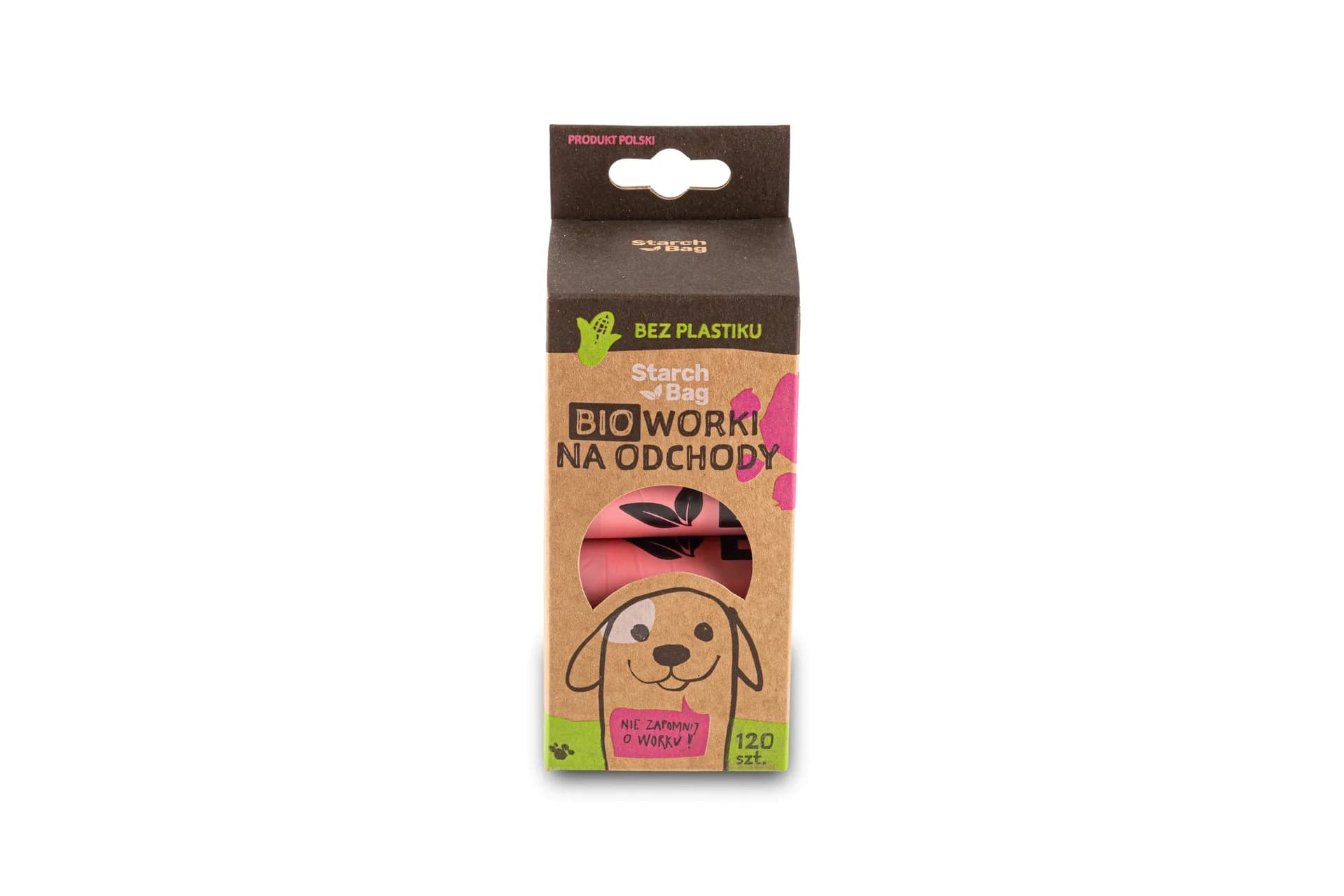 StarchBag Kompostowalne BIOworki na odchody, mix 30 x róż, 33 x zielony 63 rolki x 15 szt.