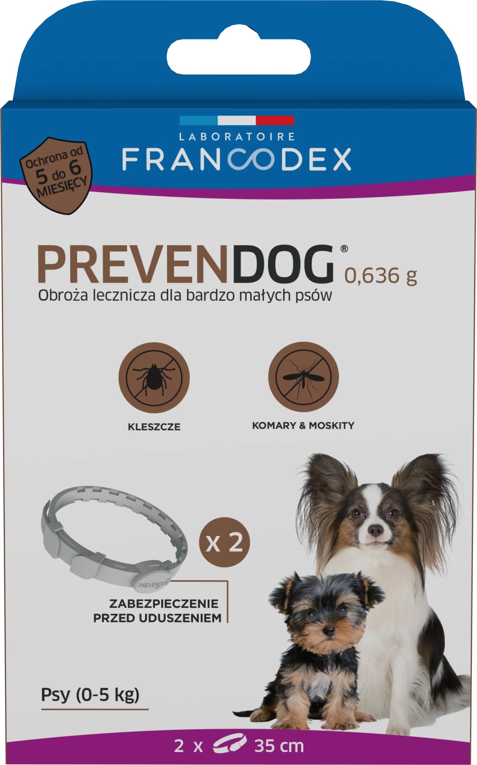 Francodex Obroża biobójcza Prevendog psów 2 szt. – M