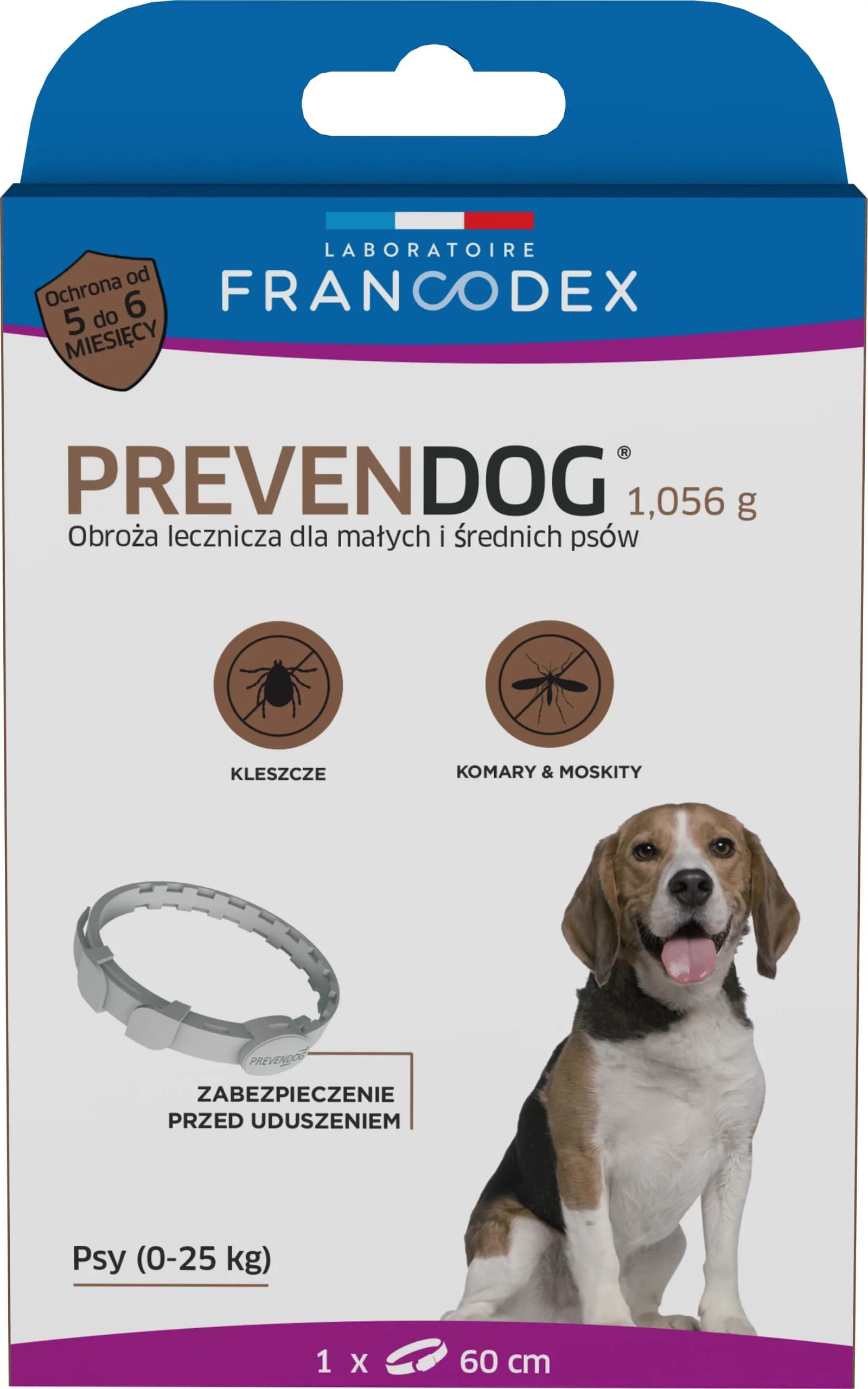 Francodex PrevenDog obroża lecznicza przeciw kleszczom dla psów – S