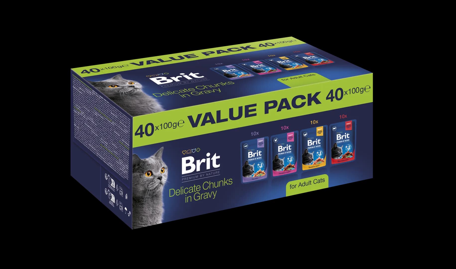 Brit Premium by Nature Cat Value Pack for Adult Cats 40 × 100 g karma mokra dla dorosłych kotów