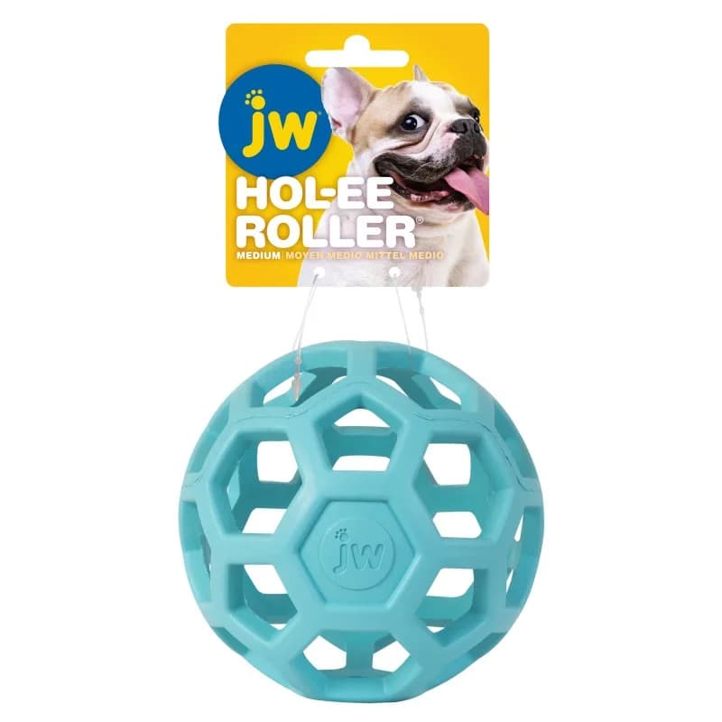 JW Pet Hol-ee roller m teal elastyczna piłka dla psa do zabawy ø 11,5 cm