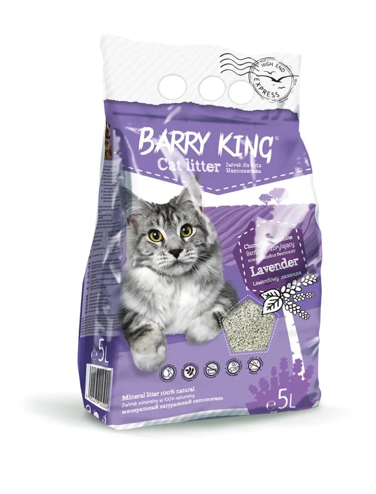 Barry King Żwirek bentonit dla kota lawendowy różna objętość