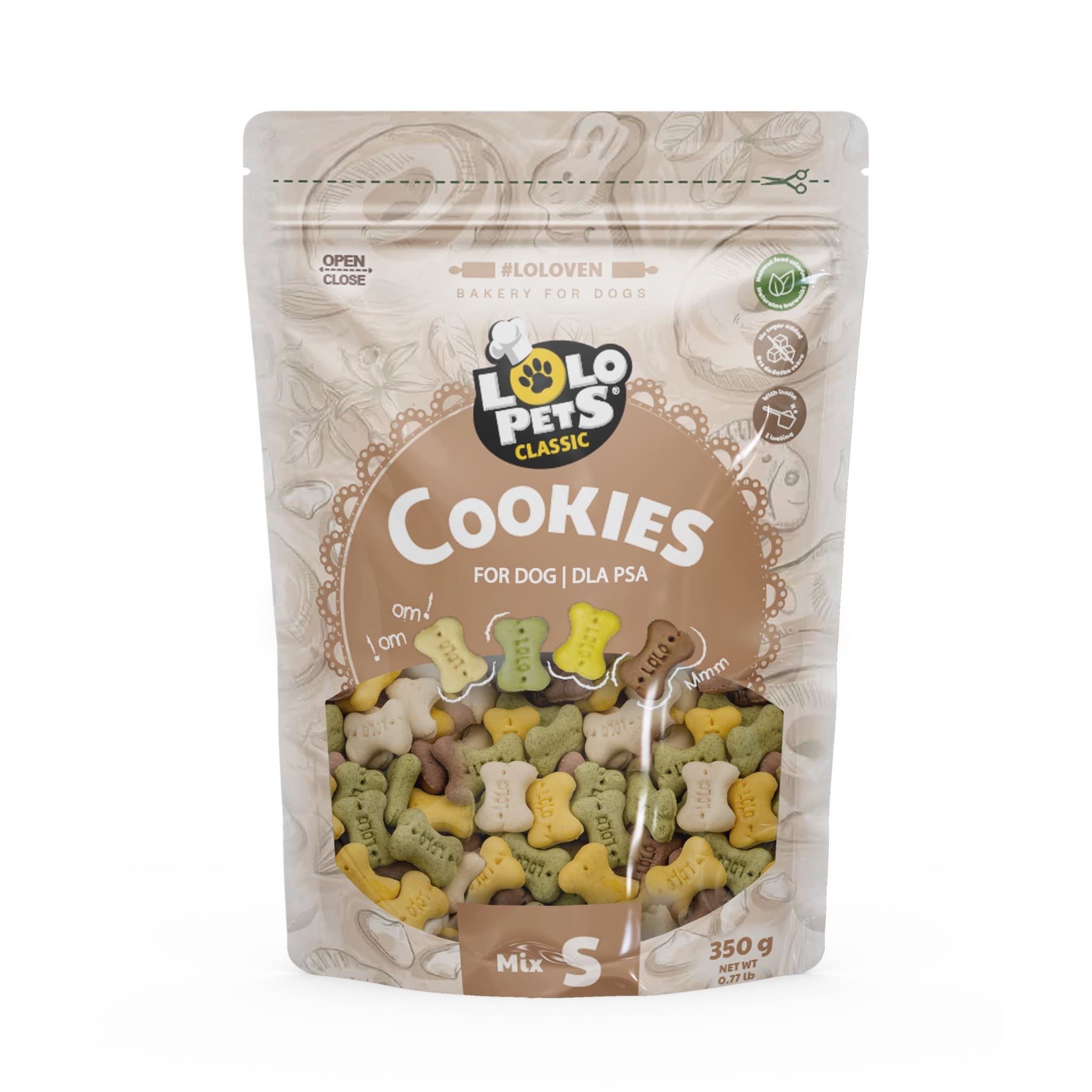 Lolo Pets Ciastka przysmak dla psów Kości w Folii Doypack