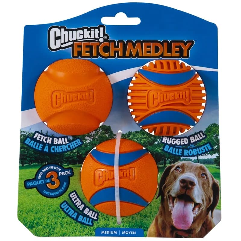 Chuckit Zestaw piłek Fetch Medley Medium Iii 3pak dla psa