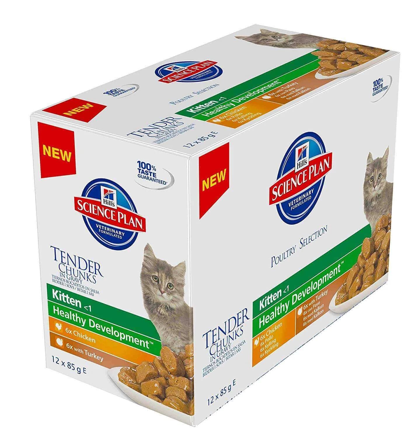 Hill's Sp Science Plan Feline Kitten Multipack Chicken & Turkey saszetki 12 × 85 g