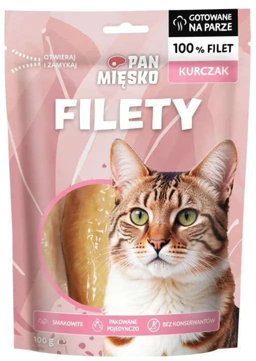 Pan Mięsko przysmak dla dorosłych kotów filety Kurczak 100 g