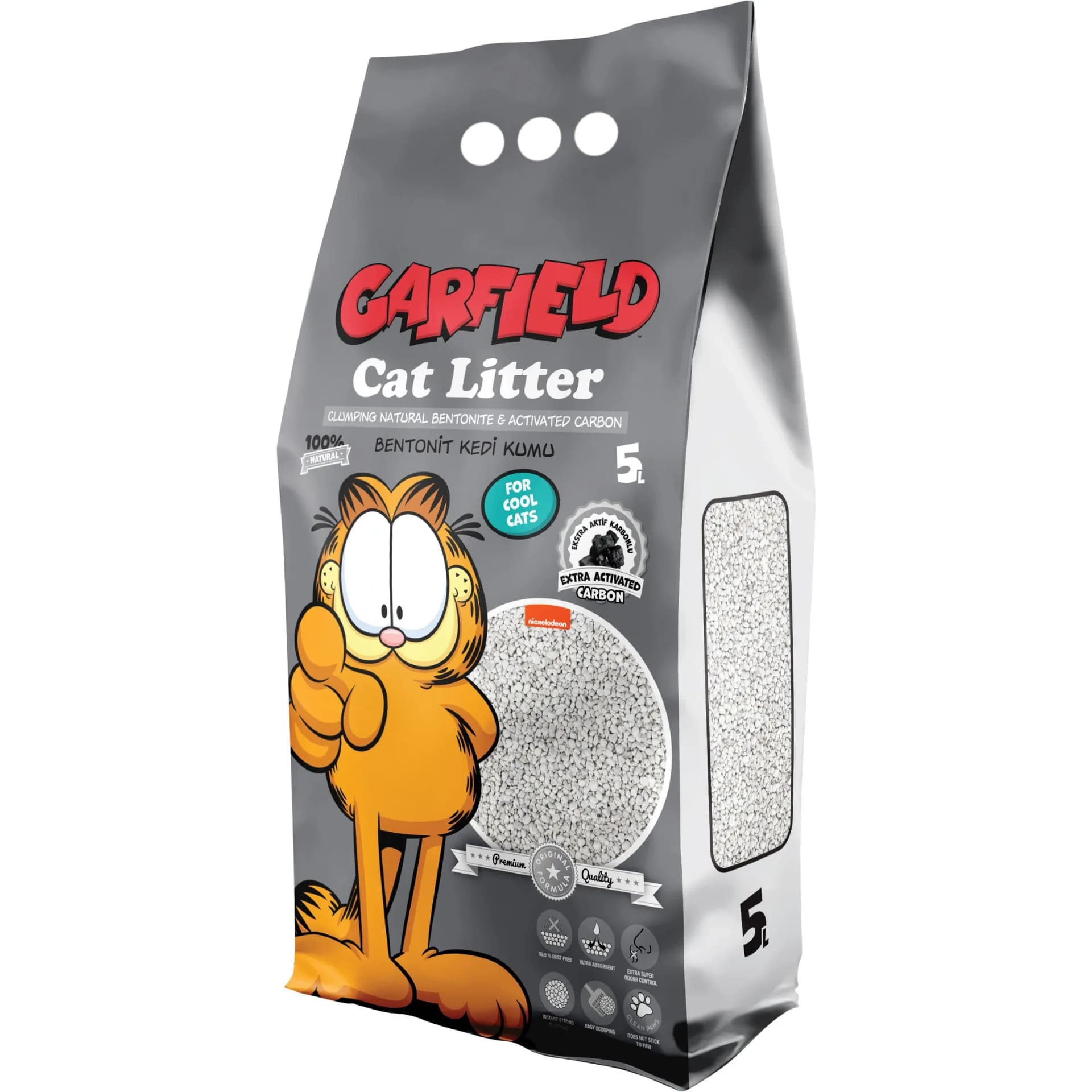 Garfield żwirek bentonit dla kota z węglem aktywnym