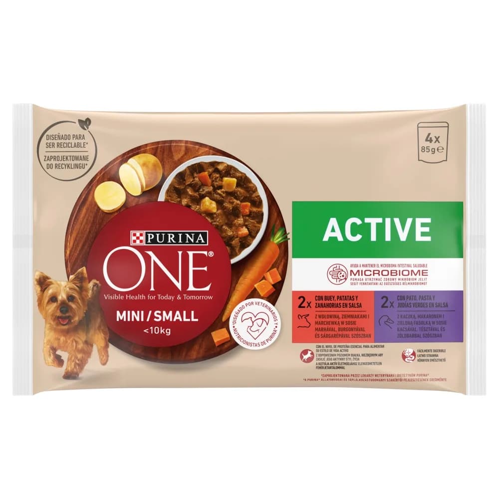 Purina ONE Mini/Small Active Karma dla psów 340 g 4 x 85 g