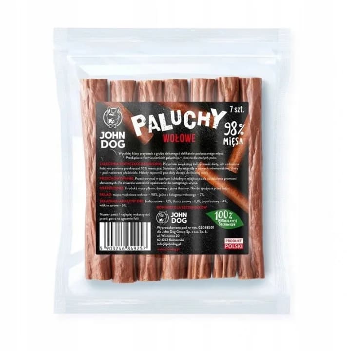 John Dog Paluchy wołowe przysmak dla wszystkich psów wołowe 7 szt.