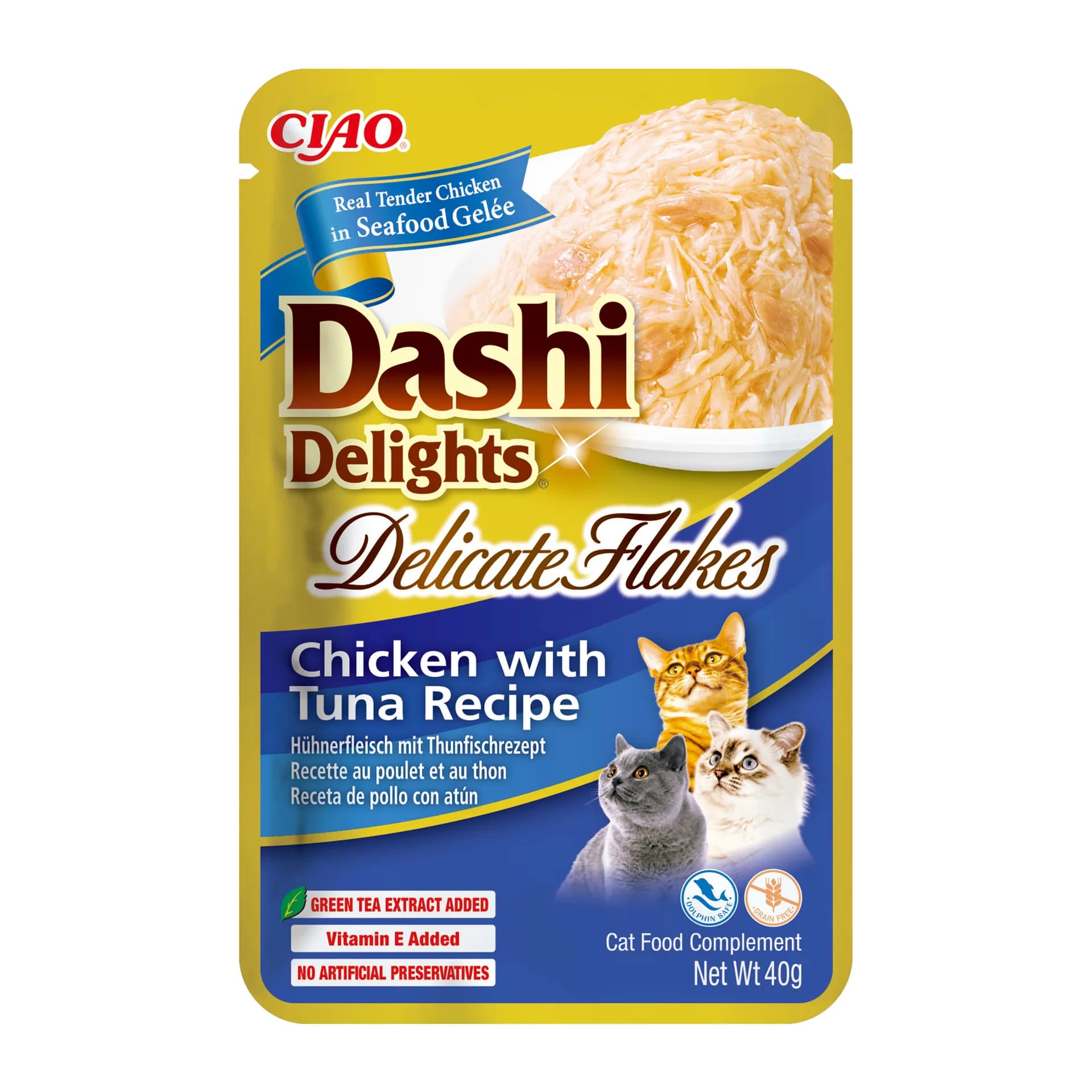 INABA Cat Dashi Delights Flakes karma mokra dla kotów Chicken Tuna 40 g