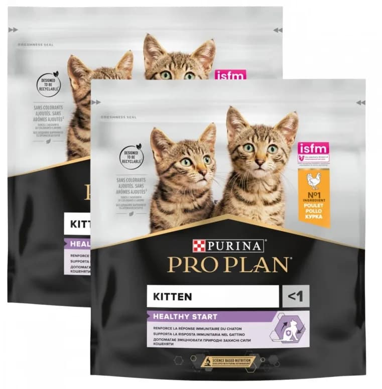 PRO PLAN Purina Kitten Healthy Start karma sucha z kurczakiem dla kociąt 2 × 400 g