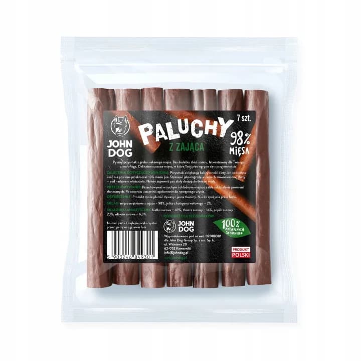 John Dog Przysmak paluchy z zająca 7 x 98% mięsa