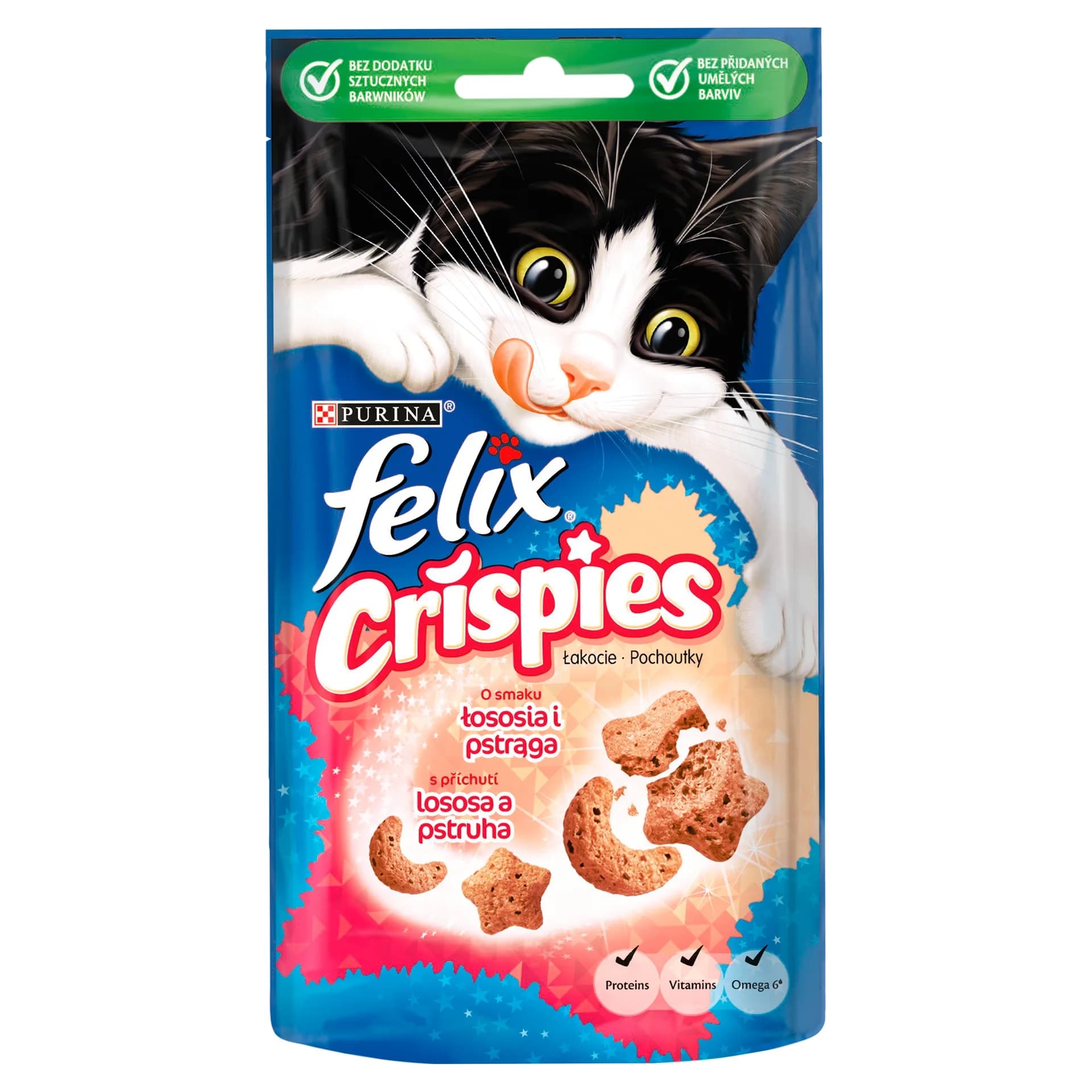Felix Przysmak Crispies o smaku łososia i pstrąga 45 g