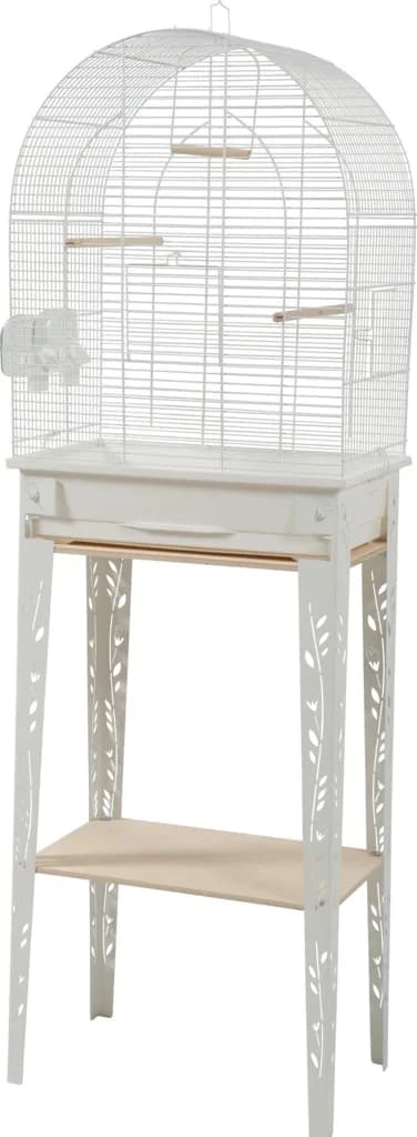 Zolux Klatka dla ptaków ze stojakiem Chic Patio – biały, 133x44,5x28 cm