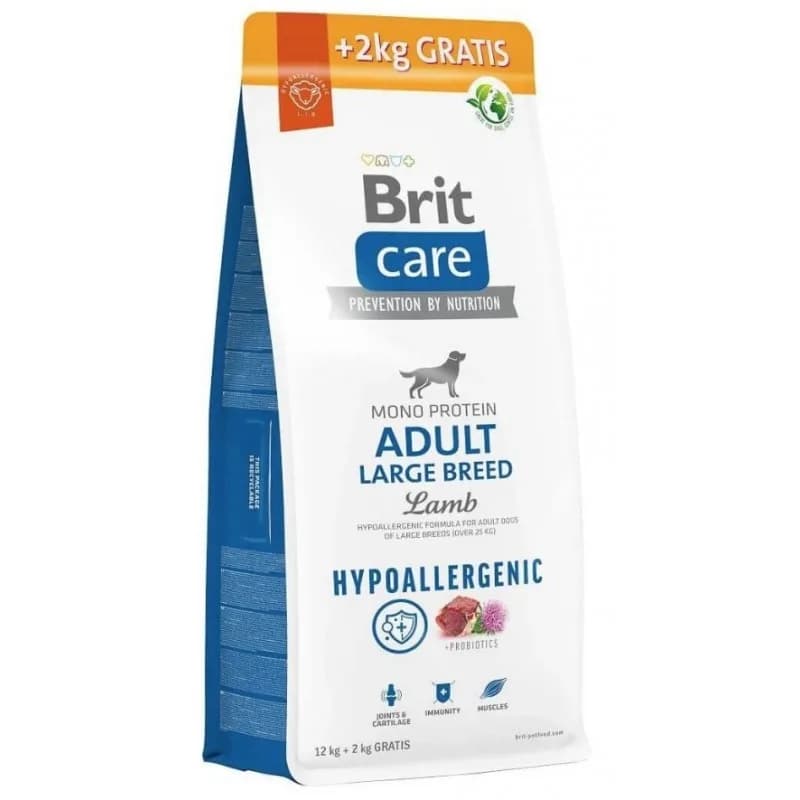 Brit care Dog Hypoallergenic Adult Large Breed Lamb gratis! 12 kg + 2 kg
