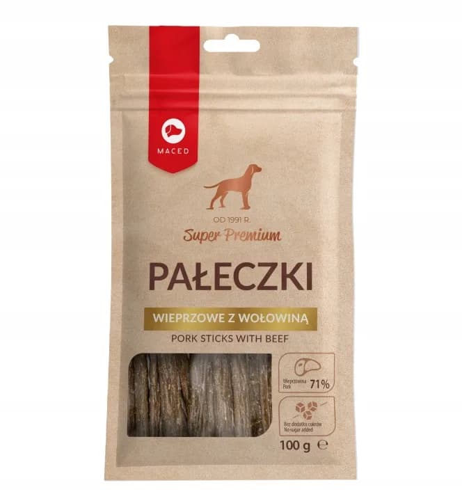 Maced Pałeczki Wieprzowe przysmak Smakołyk dla psa 100 g