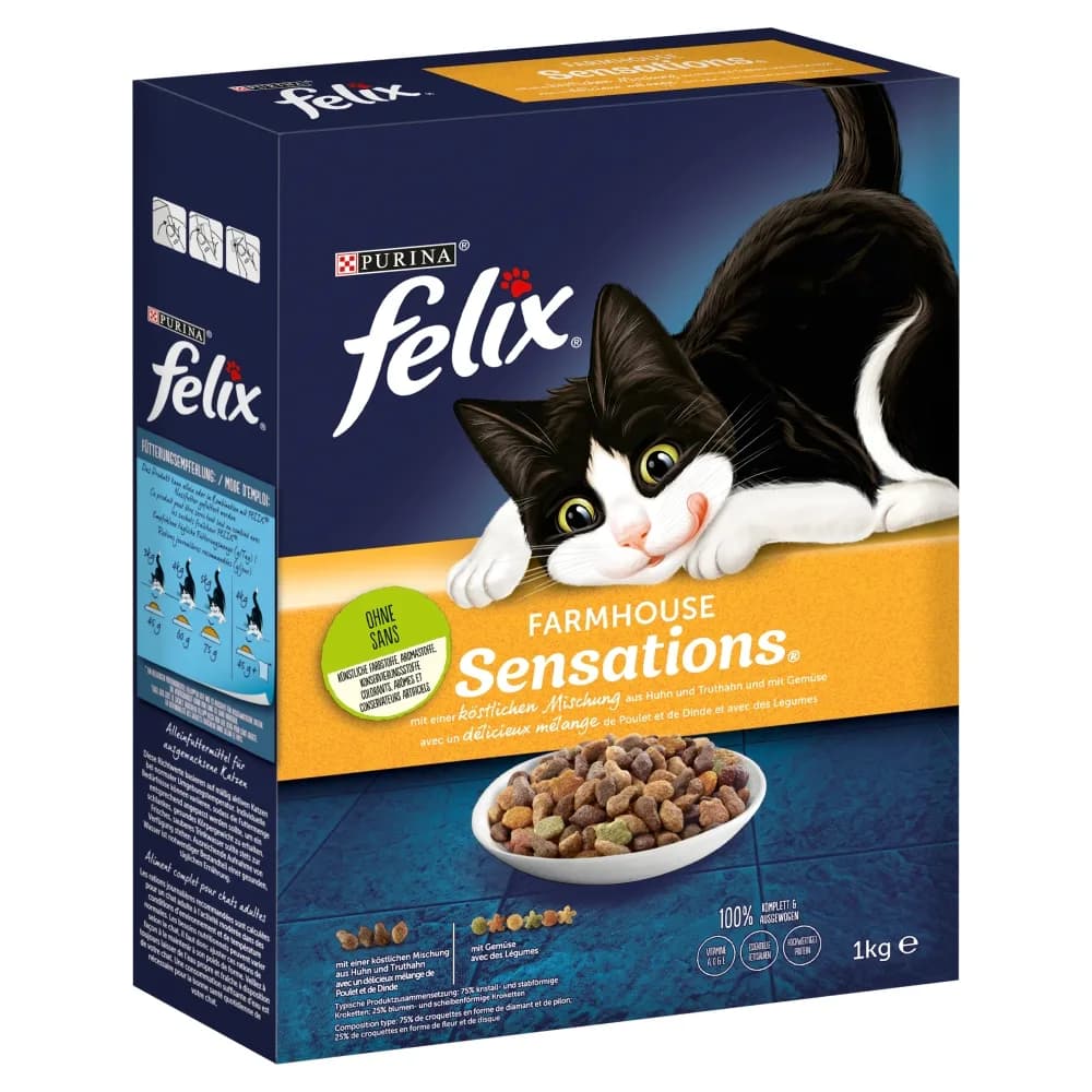 Felix Farmhouse Sensations sucha karma dla kota kurczak różna waga 1 kg
