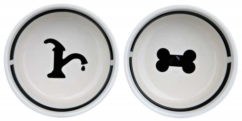 Trixie Miski Ceramiczne dla psa "Food" & "Water" Do 24642, Wariant 1 13 cm