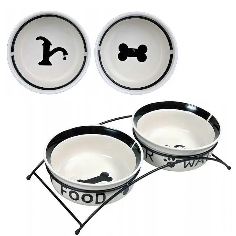 Trixie Miski Ceramiczne dla psa "Food" & "Water" Do 24642, Wariant 1 13 cm