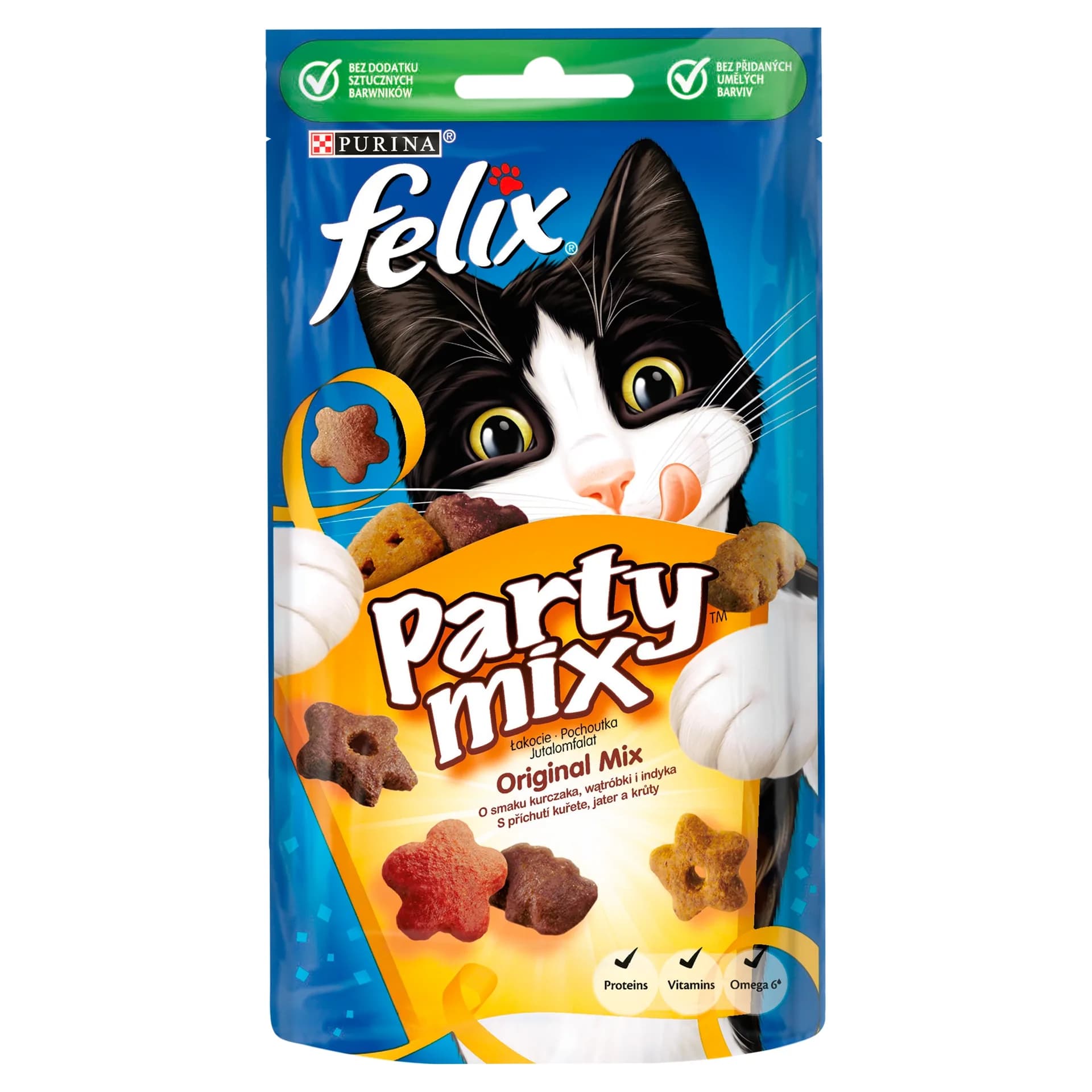 Felix Przysmak dla kota Party mix Original z kurczakiem, wątróbką i indykiem 60 g