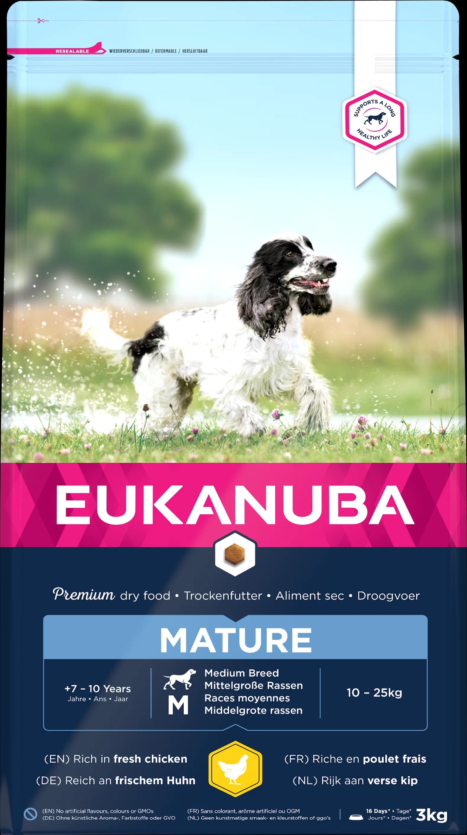 Eukanuba Mature&Senior Medium Breeds Chicken różna waga – 3 kg