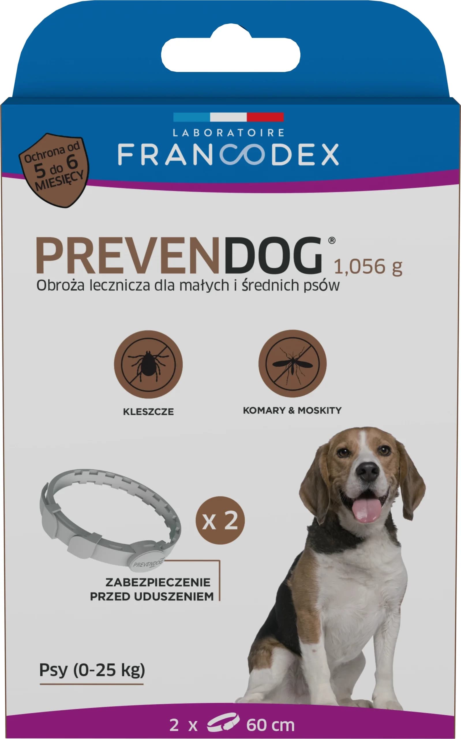 Francodex Obroża biobójcza Prevendog psów 2 szt. – M