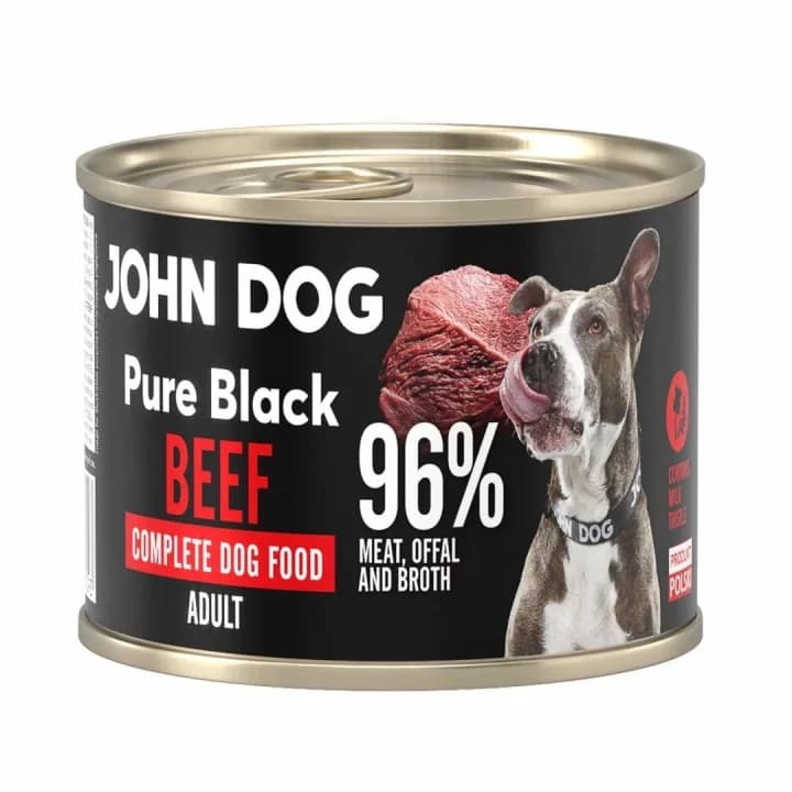 John Dog Pure Black karma mokra dla dorosłych psów z wołowiną