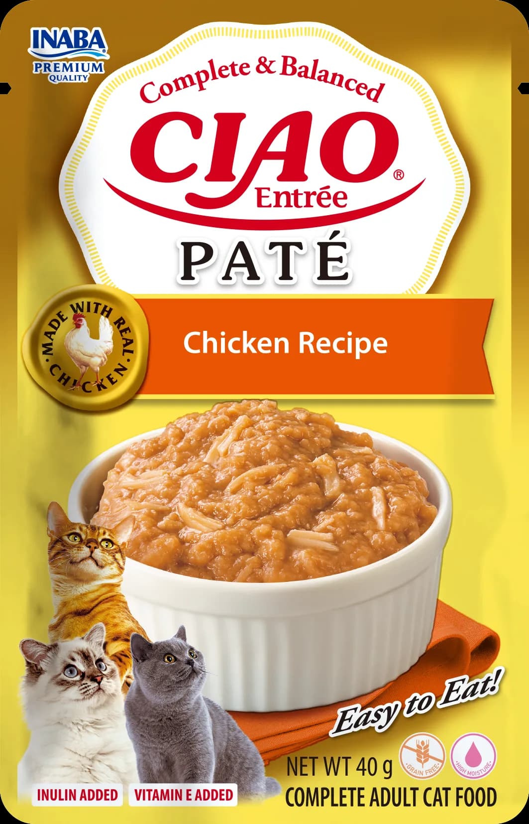 INABA Cat Ciao Entrée Pate karma mokra dla dorosłych kotów Chicken Recipe 40 g