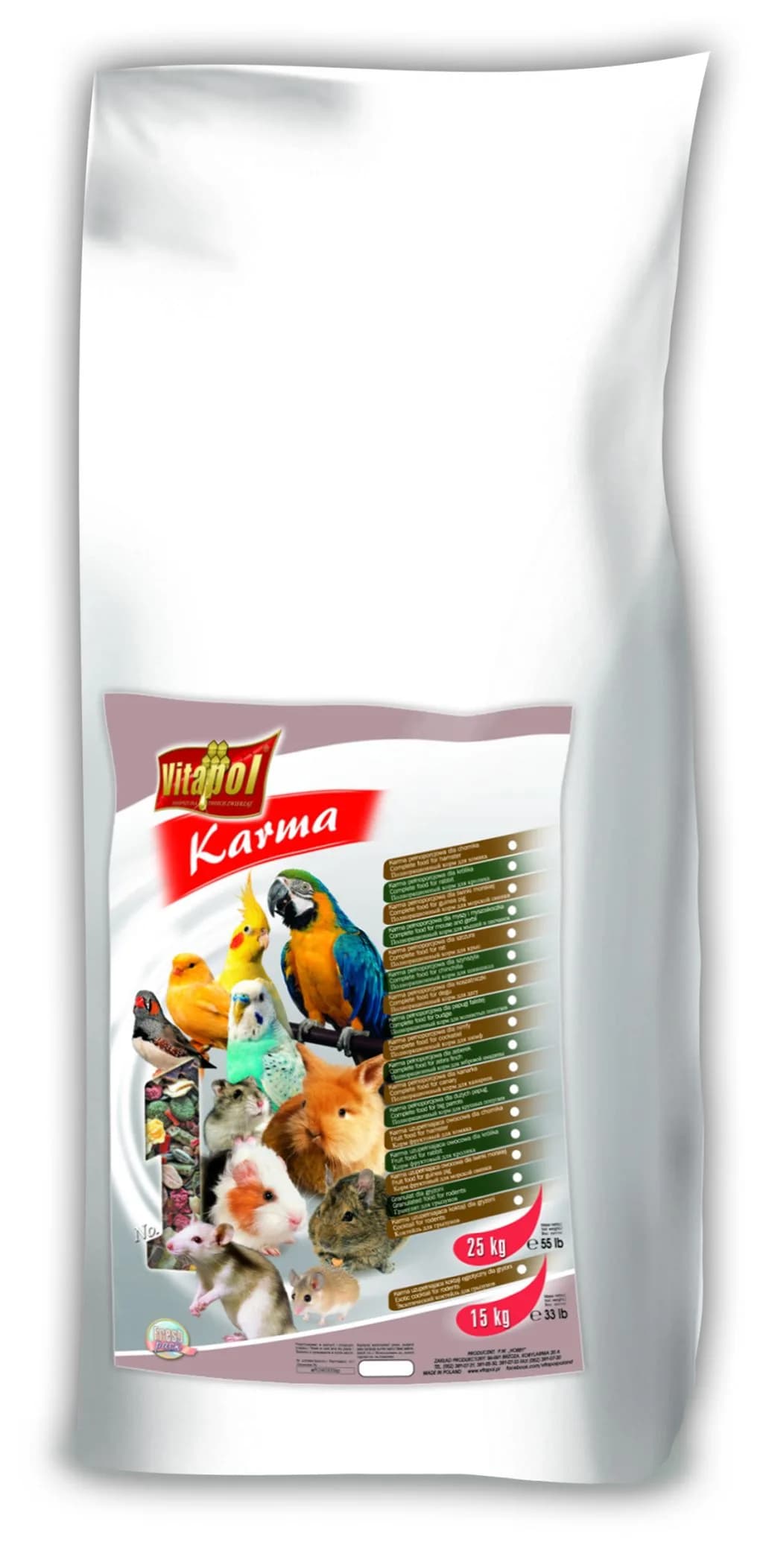 Vitapol Karma pełnoporcjowa dla papużki falistej 20 kg