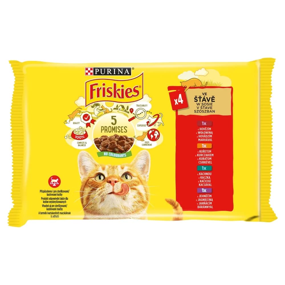 Friskies Purina Multipack karma mokra dla kota mięso w sosie 4 × 85 g