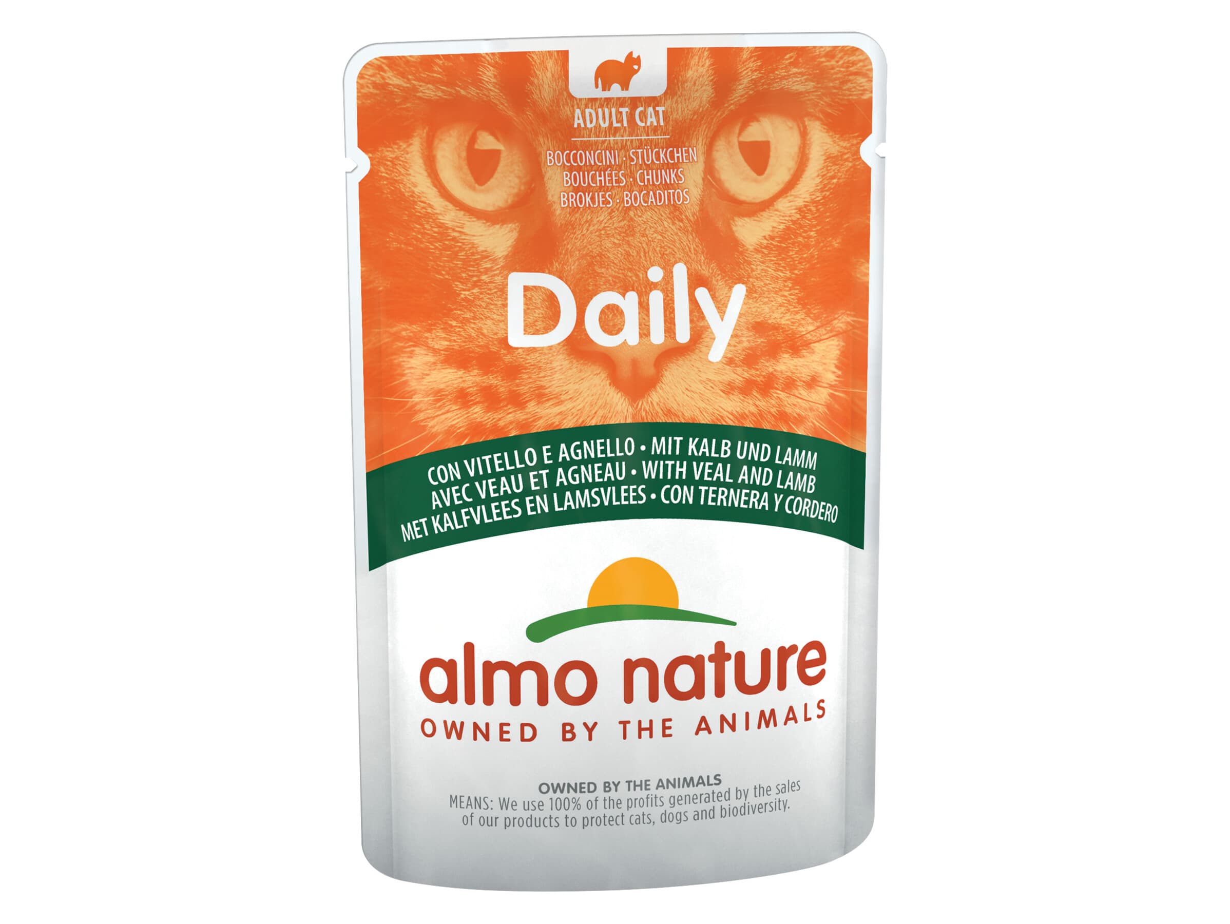Almo Nature Daily karma mokra dla dorosłych kotów cielęcina i jagnięcina 70 g