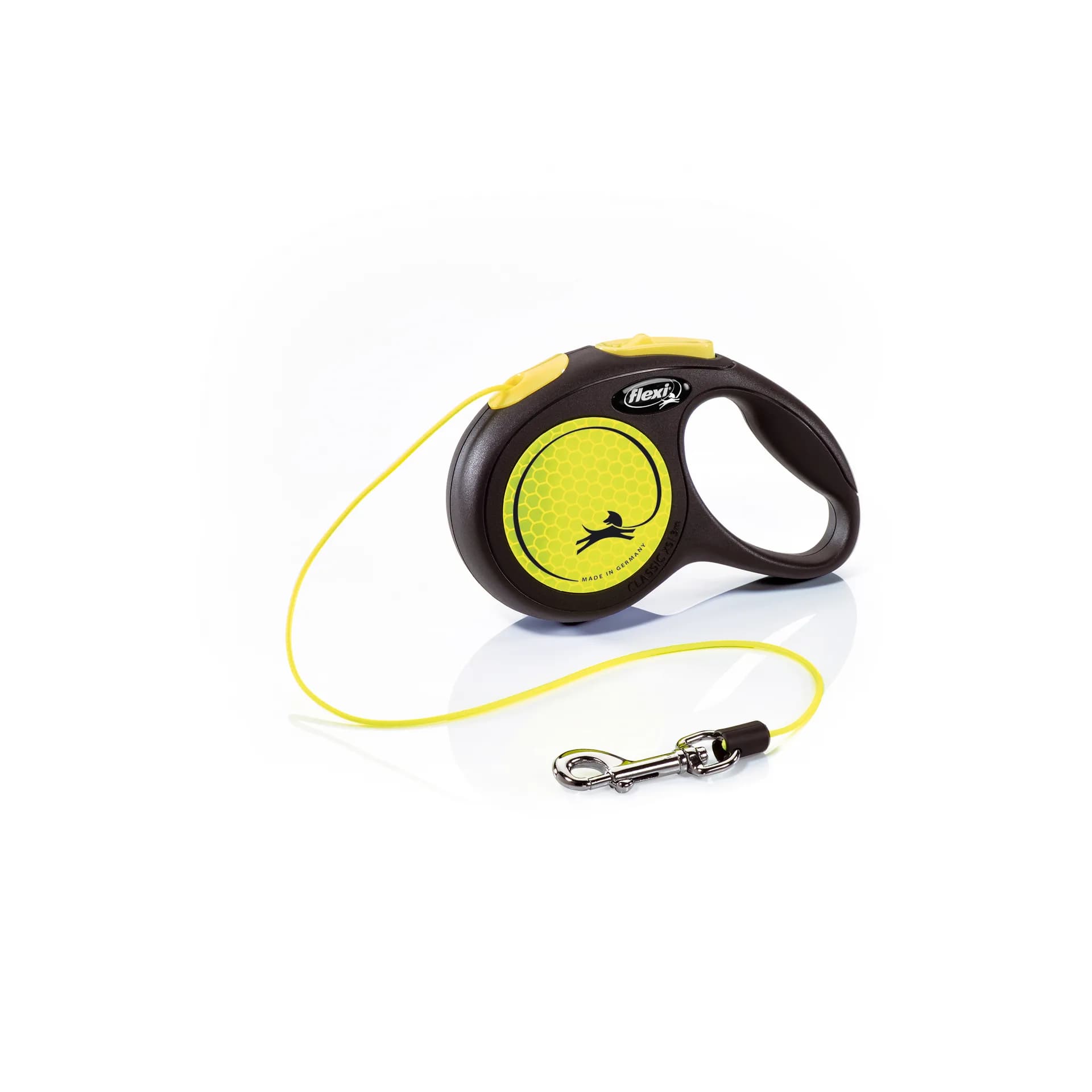 Flexi New Neon smycz automatyczna dla psa linka czarny / neonowy żółty - różne rozmiary - / XS 3 m 8 kg