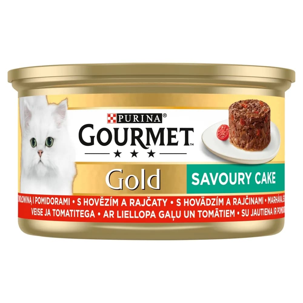 Gourmet Purina Gold Savoury Cake z wołowiną i pomidorami 85 g