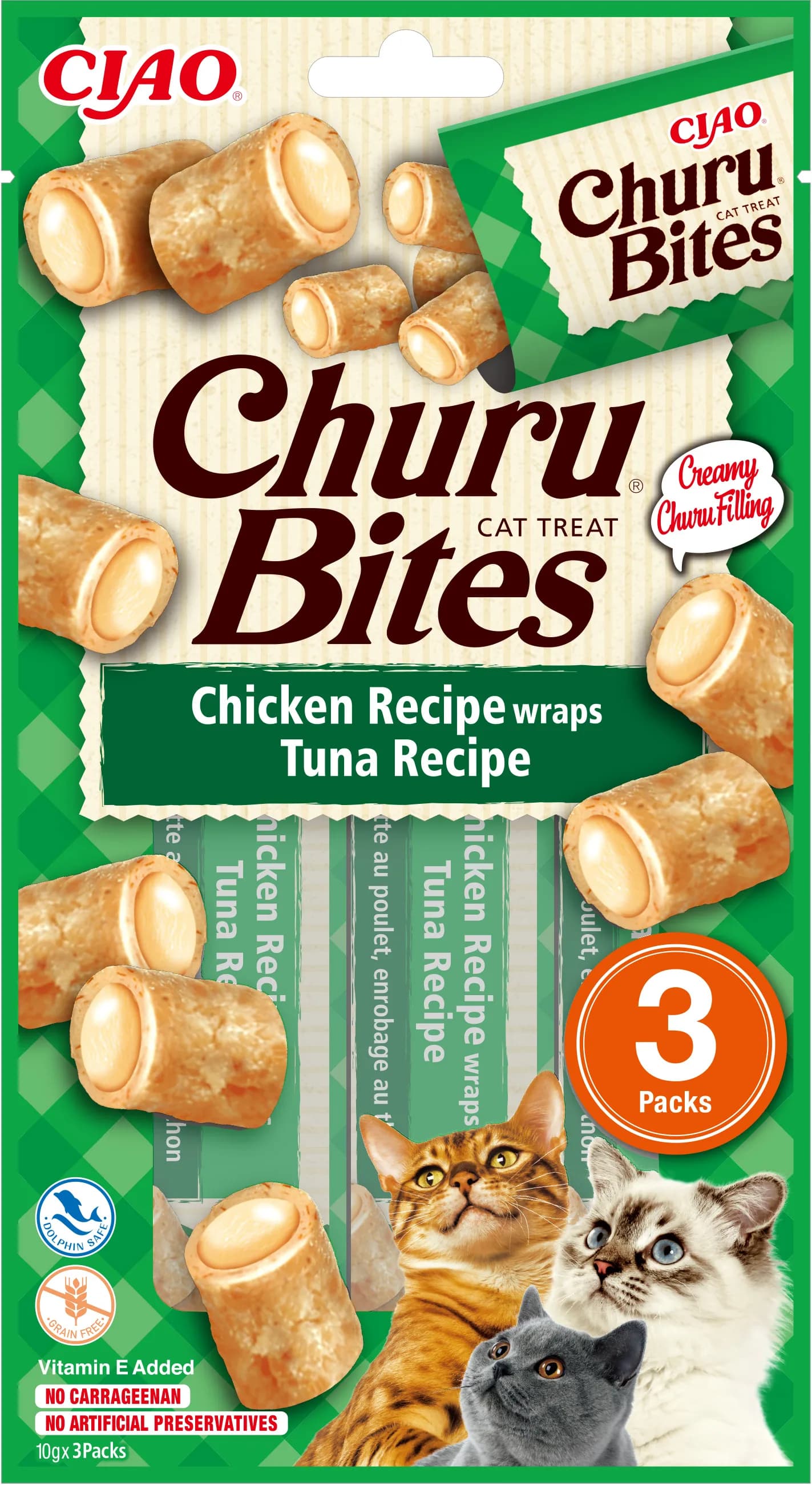 INABA Cat Churu Bites Chicken & Tuna 3 × 10 g